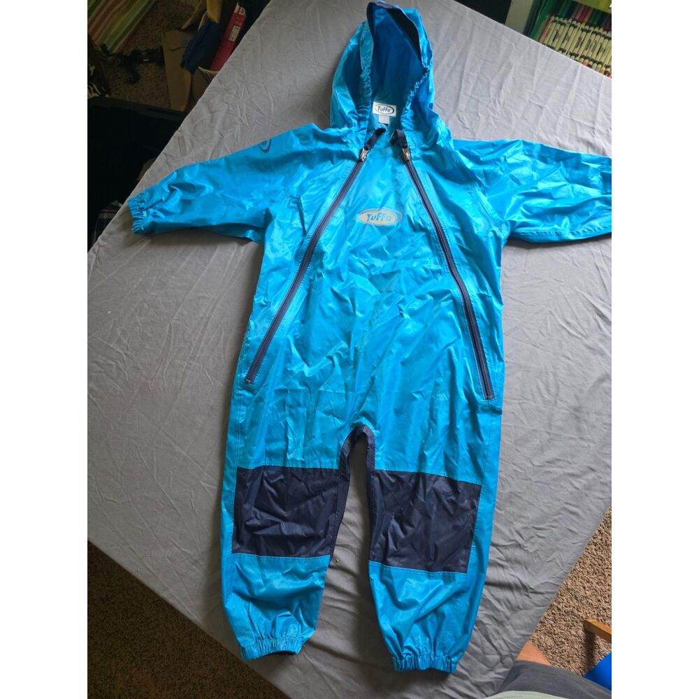 Tuffo Muddy Buddy Waterproof Outdoor Rain Suit Coveralls Blue - Kids Size 4T